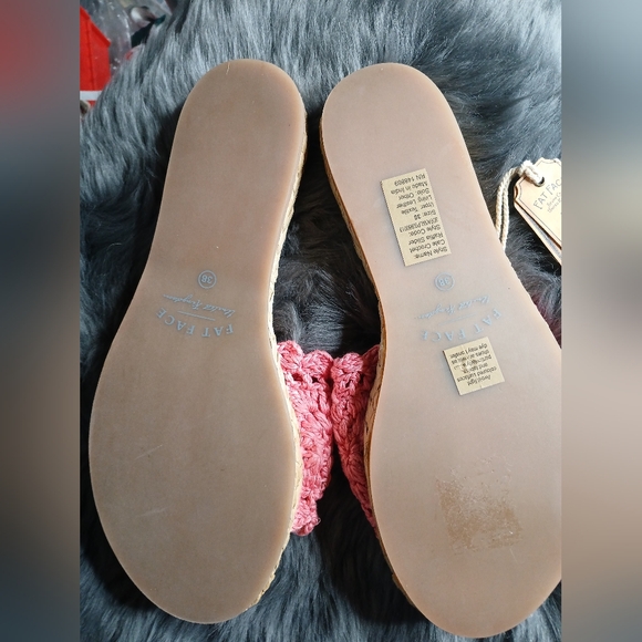 FAT FACE Womens Sz. 7 Cate Crochet Raffia Sliders - Picture 11 of 12